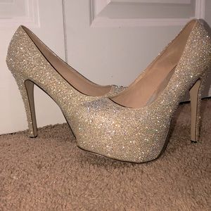 Gold diamond studded heels “eye candie”